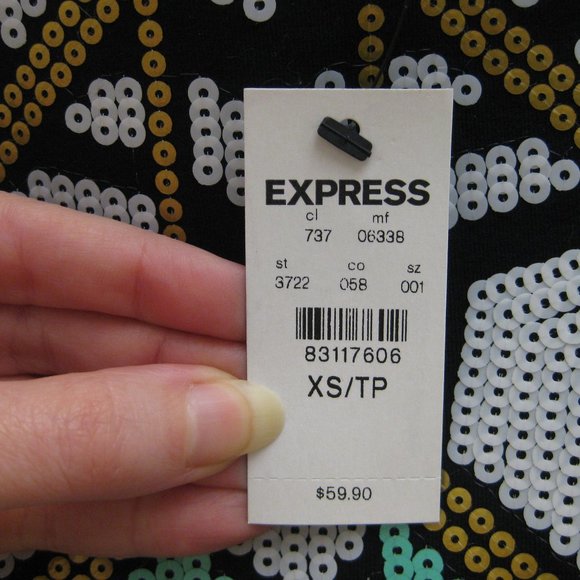 NWT Express aztec sequin mini skirt XS extra small - Picture 4 of 4